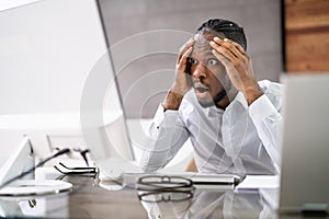 Computer Laptop Surprise At Workplace