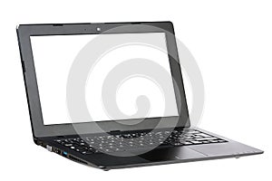 Computer Laptop Three Quarters View Isolated