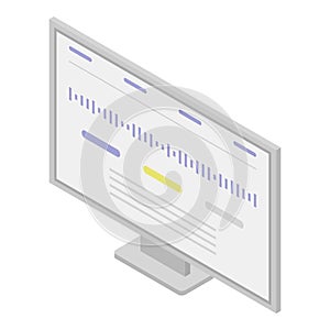 Computer lcd monitor icon, isometric style