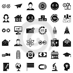Computer learning icons set, simple style