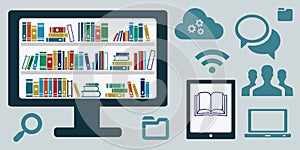 Computer library horizontal