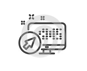 Computer line icon. Web system sign. Monitor symbol. Vector