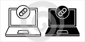 Computer Link Black Icon Bundle for Connection and Network