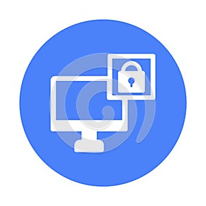 Computer lock Isolated Vector icon which can easily modify or edit