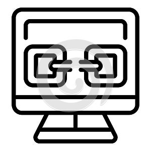 Computer lost connection icon outline vector. Internet error