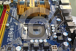 Computer mainboard cpu socket and