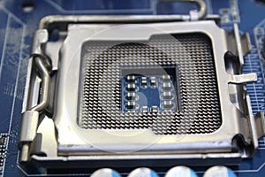 Computer mainboard cpu socket and pci sokket