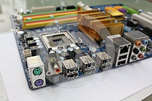 Computer mainboard usb ports ethernet port