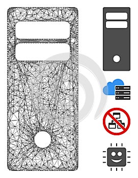 Computer Mainframe Web Vector Mesh Illustration