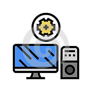 computer maintenance repair color icon vector illustration