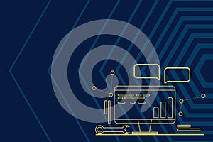 Computer Maintenance Repair Concept, Abstract Communication Technology, Image Presenting Report Messages, Global