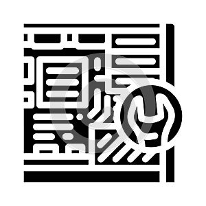 computer maintenance repair glyph icon vector illustration