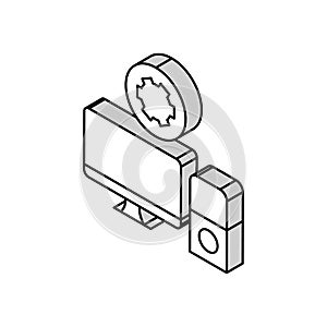 computer maintenance repair isometric icon vector illustration