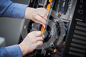 Computer maintenance and warranty repair service. Cable laying