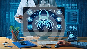Computer Malware Threat and Security Concept