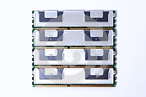 Computer memory card Close up memory socket on board computer server