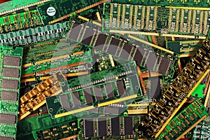 Computer memory modules as background. dimm simm sdram ddr chips