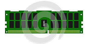 Computer memory, ram, computer accessories. DDR5 memory module card. Vector illustration isolated on white background. EPS 10