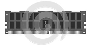 Computer memory, ram, computer accessories. DDR5 memory module card. Vector illustration isolated on white background. EPS 10