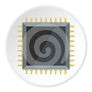 Computer microchip icon circle