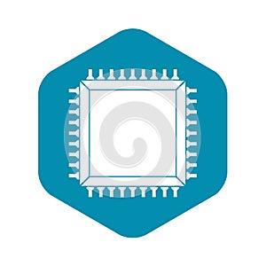 Computer microchip icon simple