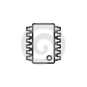 Computer Microchip line icon