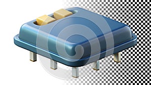 Computer microchip processor CPU technology hardware icon png transparent image Generative AI
