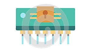 Computer Microchip Processor Icon, vector design Generative AI