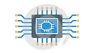 Computer Microchip Processor Tech Vector, vector design Generative AI