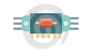Computer Microchip Processor Vector Graphic, vector design Generative AI