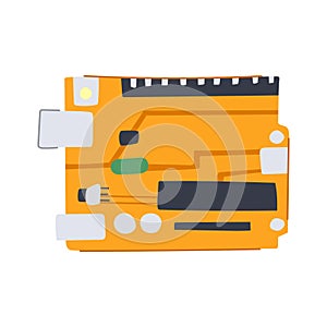 computer microcontroller cartoon vector illustration