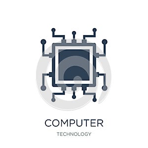 computer microprocessor icon in trendy design style. computer microprocessor icon isolated on white background. computer