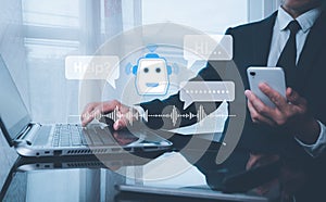 Computer mobile application use artificial intelligence chatbots automatically respond to online messages to help customers