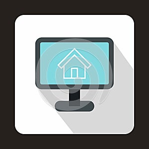 Computer monitor with architecture program icon