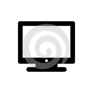 Computer monitor with blank screen icon. Vector desktop computer icon, TV vector icon.