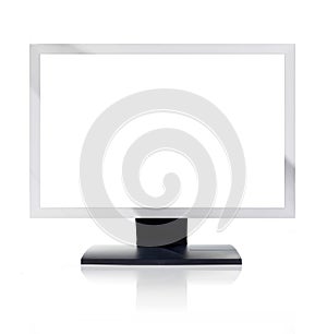 Computer Monitor with blank white screen