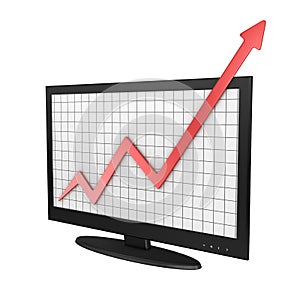 Computer Monitor with Business Chart