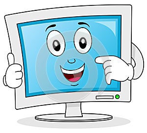 Computer Monitor Cartoon Character