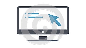 Computer Monitor with Cursor Icon for UI Web Design, vector design Generative AI