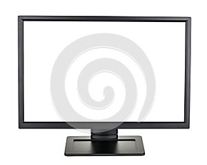 Computer monitor display with blank screen isolated clipping path