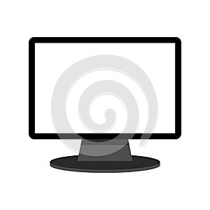 Computer monitor display with blank white LED flat screen isolated on white backgroun