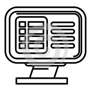 Computer monitor display showing spreadsheet data