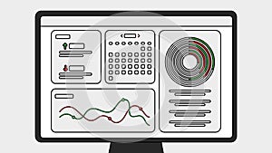 Computer Monitor Displaying Data Analysis Dashboard