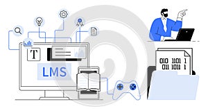 Digital Learning Management System with Interactive Components and Online Resources