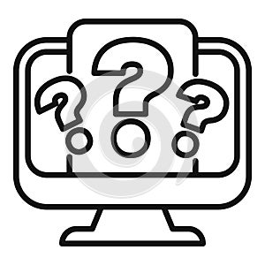 Computer showing question marks for online survey