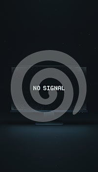 Computer monitor displaying no signal text message
