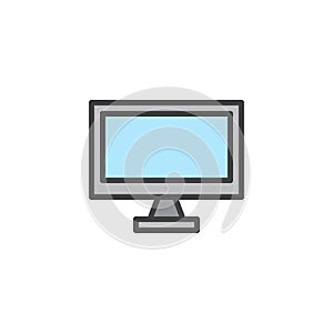 Computer monitor filled outline icon