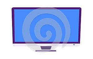 Computer monitor, flat tv cartoon vector