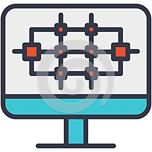 Computer and internet service programming and coding icon
