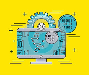 Computer monitor gear code binary technology